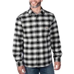 Carhartt M's Flannel L/S Plaid Shirt Malt
