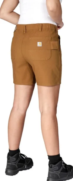 Carhartt Relaxed Fit Canvas Work Short naisten shortsit, Carhartt® Brown
