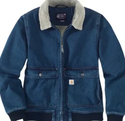 Carhartt Relaxed Fit Denim Sherpa Lined Jacket naisten vuorattu farkkutakki