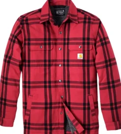 Carhartt Roane Hooded Shirt Jacket vuorillinen paita, Crabapple