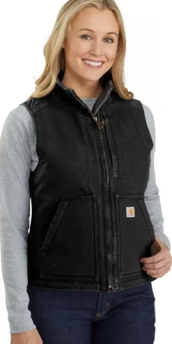 Carhartt Sherpa Lined Mock Neck Vest naisten liivi, Black