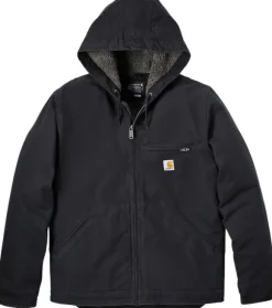 Carhartt Washed Duck Sherpa Lined Jacket takki, Black