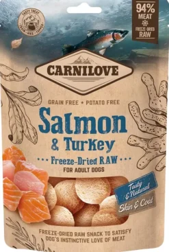 Carnilove Freeze-Dried Raw Snacks Salmon & Turkey pakastekuivattuja herkkuja, 60g