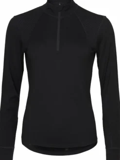Catago Madeleine Long Sleeve Halfzip naisten aluskerrastopaita, musta
