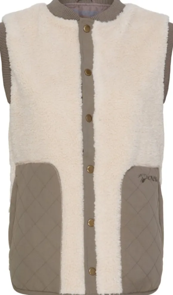 Catago Paula Faux Fur Vest naisten liivi, Sandshell