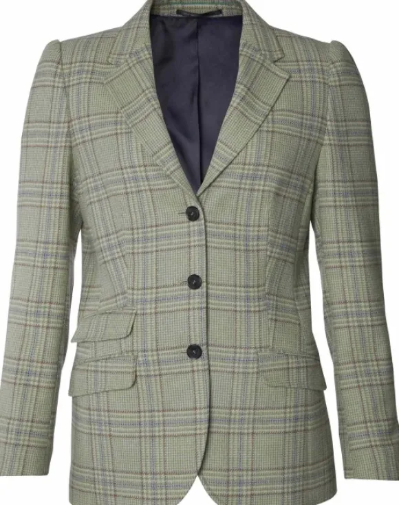 Chevalier Advie Tweed Blazer naisille, Willow Green Checked