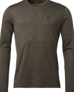 Chevalier Coley Longsleeve Wool T-shirt paita, Leather Brown