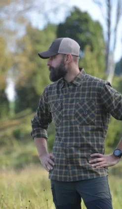 Chevalier Creek Shooting Fit Coolmax Shirt paita, Moss Checked