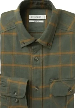 Chevalier Hawk Flannel Shirt Men flanellipaita, Leaf Green