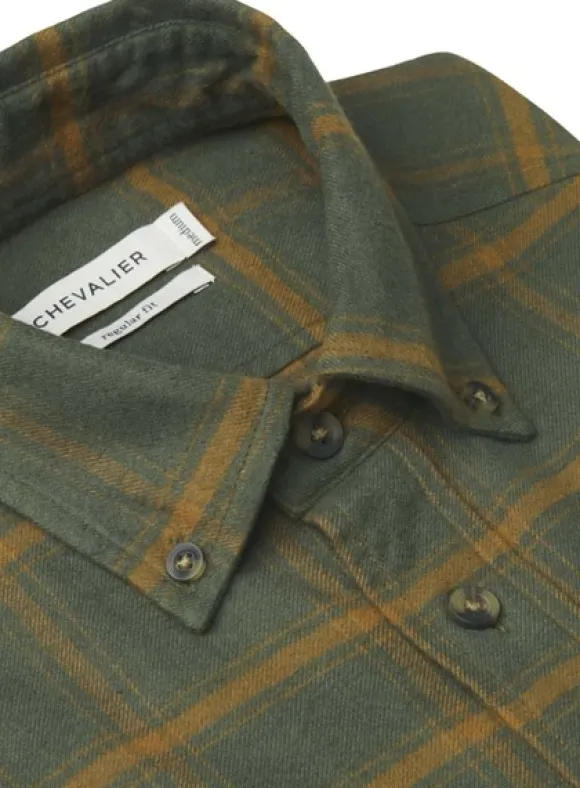 Chevalier Hawk Flannel Shirt Men flanellipaita, Leaf Green