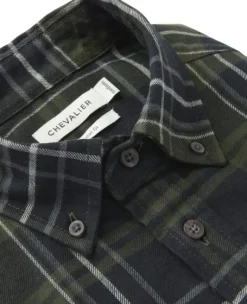 Chevalier Heron Flannel Shirt Men flanellipaita, vihreä