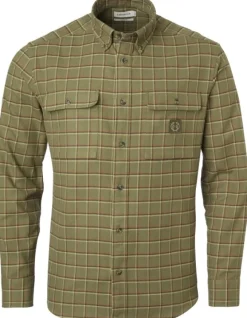 Chevalier Heron Flannel Shirt paita, Field Green Checked