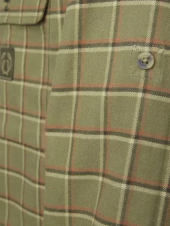 Chevalier Heron Flannel Shirt paita, Field Green Checked