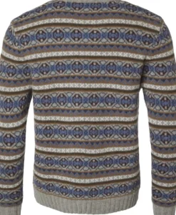 Chevalier Moss Wool Sweater miesten neulepaita, Stone Grey Jaquard
