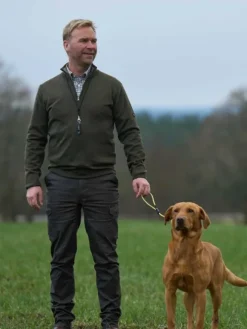 Chevalier M's Aston Half Zip Merino Pullover Leather Brown