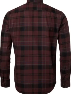 Chevalier M's Willow Flannel Shirt Wine Red Checked