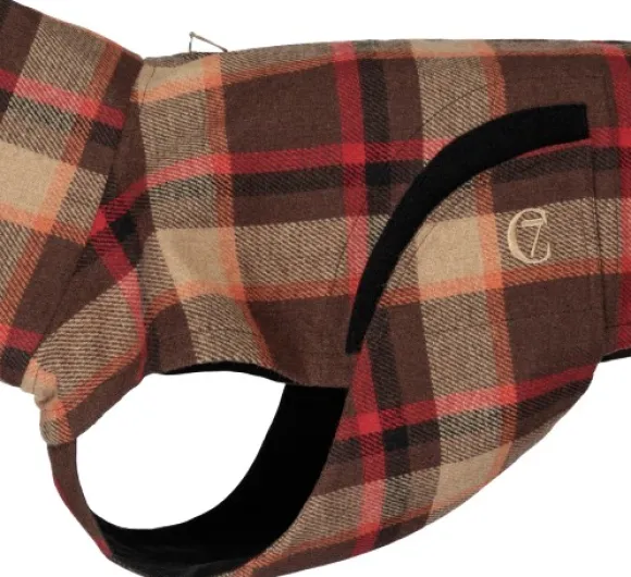 Cloud7 Dog Rain Coat Glasgow Plaid koiran takki, koko 2, Orange