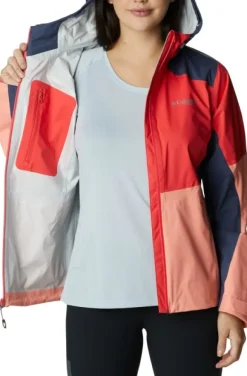 Columbia Titan Pass 2.5L Shell naisten kuoritakki, Red Hibiscus