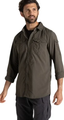 Craghoppers NosiLife Adventure LS Shirt III paita, Woodland Green