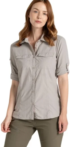 Craghoppers W's NosiLife Adventure Long Sleeved Shirt III Soft Mushroom