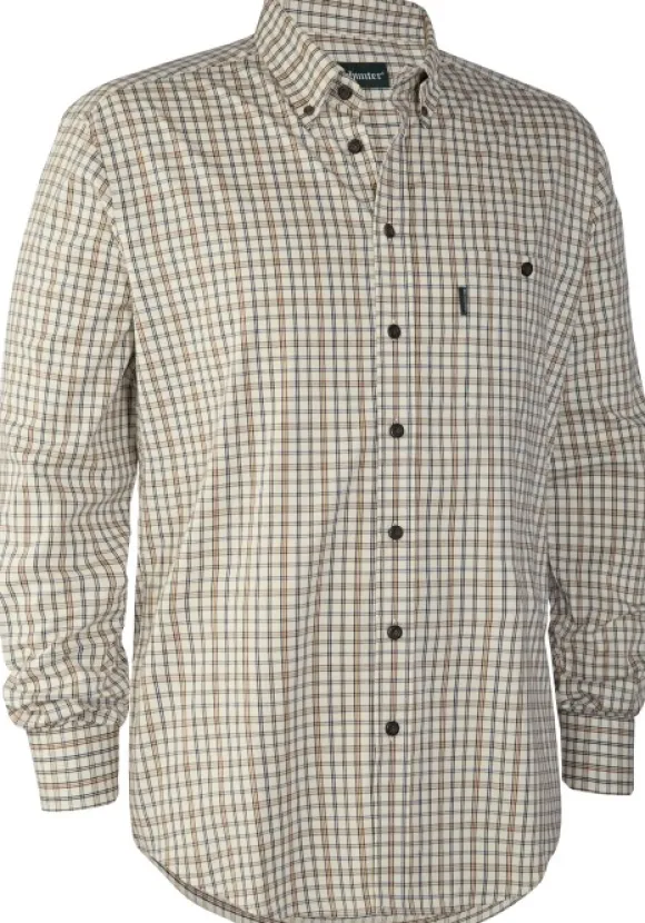 Deerhunter Henry Shirt kauluspaita, vaaleabeige/vihreä
