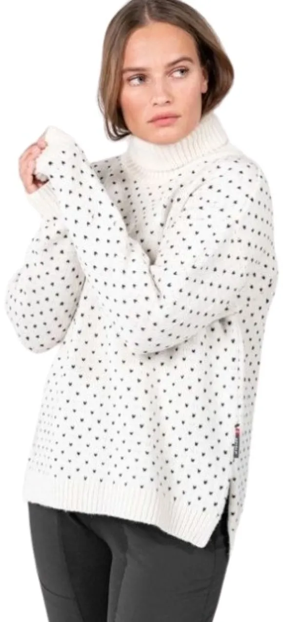 Devold Sörisen Wool High Neck naisten villapaita, Off White/Ink