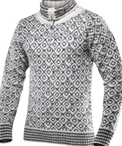 Devold Svalbard Sweater Zip Neck Unisex Off White/Anthracite