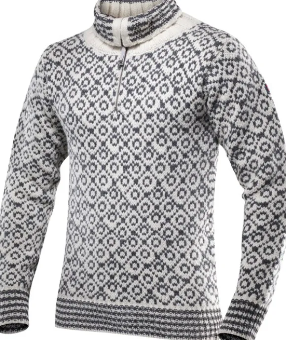 Devold Svalbard Sweater Zip Neck Unisex Off White/Anthracite