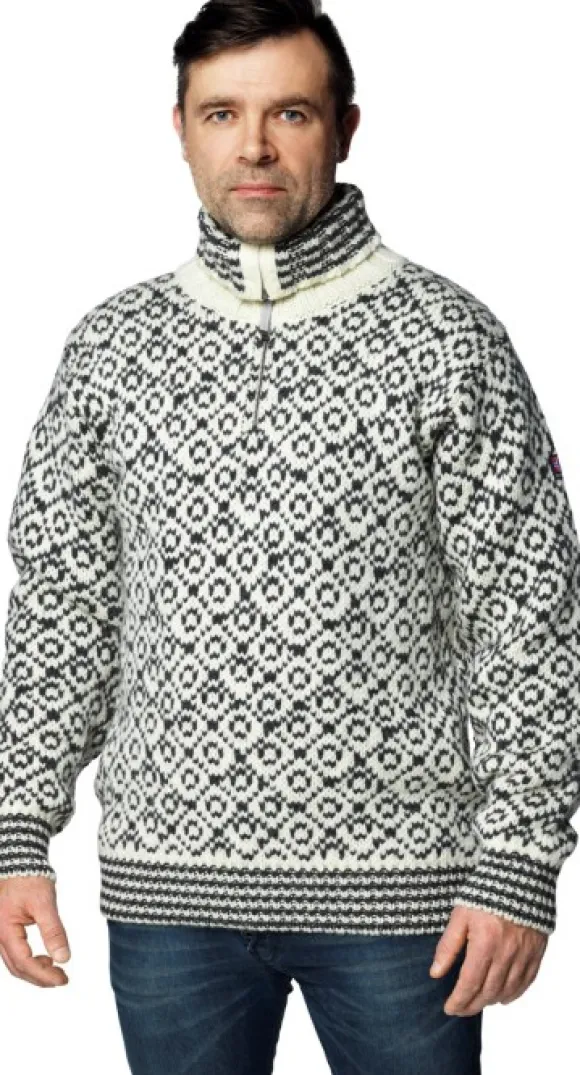 Devold Svalbard Sweater Zip Neck Unisex Off White/Anthracite