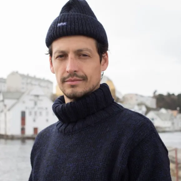 Devold Unisex Nansen Sweater High Neck villapusero, tummansininen