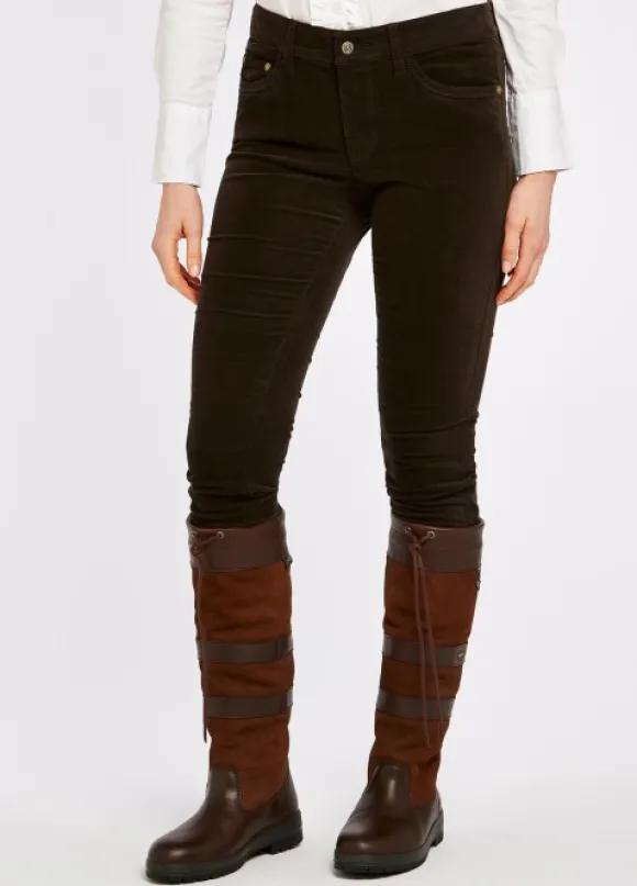 Dubarry Honeysuckle Cord Pants naisten housut, tummanruskea