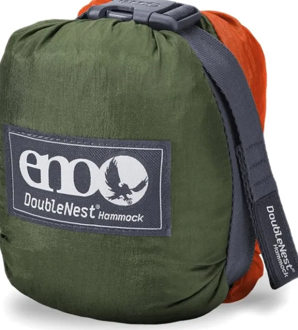 Eno DoubleNest Bluesign kahden hengen riippumatto, oliivi/oranssi