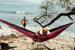 Eno DoubleNest Bluesign kahden hengen riippumatto, violetti/vaalea viininpunainen