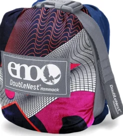 Eno DoubleNest Bluesign Print kahden hengen riippumatto, Synthwave/Sapphire