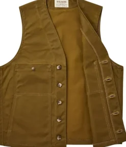 Filson Oil Tin Cloth Vest vahattu liivi, Dark Tan