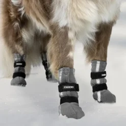 FinNero Hundsko HALLA koiran tossut, M-L, 4-pack, Reflex Grå