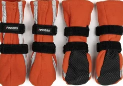 FinNero Hundsko HALLA koiran tossut, XXS-S, 4-pack, Reflex Orange