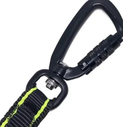 FinNero POWER talutushihna jousto-osiolla, musta/oranssi