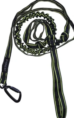 FinNero POWER talutushihna jousto-osiolla, musta/keltainen