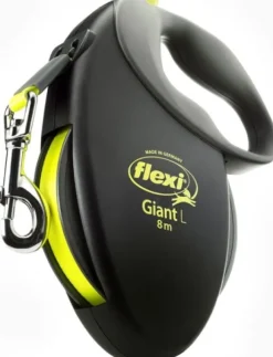 Flexi Neon Giant L, musta/neon, 8 m