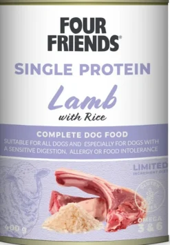 Four Friends Lamb & Rice koiran märkäruoka lammas/riisi, 400 g