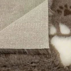 Foxy Fur Dog Mat Thermo Brown Paw 100 x 75 cm