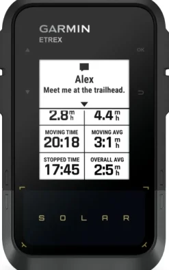 Garmin eTrex Solar käsinavigaattori aurinkokennolatauksella