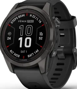 Garmin Fenix 7S Pro Sapphire Solar Carbon Grey DLC Titanium with Black Band