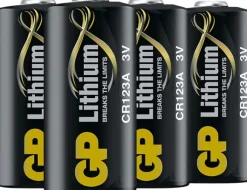 GP litiumparisto CR123A, 4 kpl