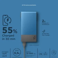 GP Powerbank M2 10000 mAh varavirtalähde, sininen