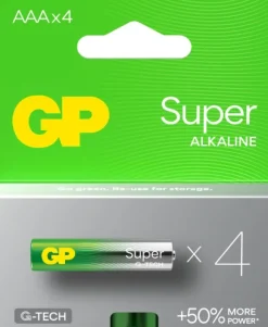 GP Super Alkaline AAA-batteri, 24A/LR03, 4-pack
