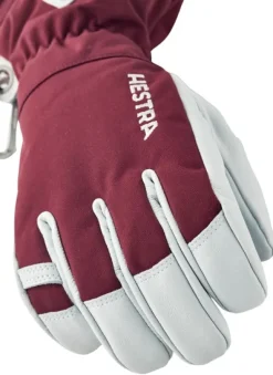 Hestra Army Leather Heli Ski 5 Finger hanska, Bordeaux