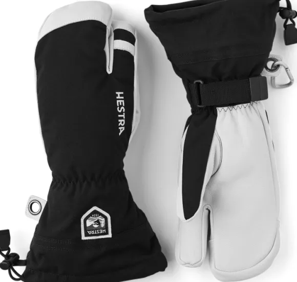 Hestra Army Leather Heli Ski 3 Finger Musta