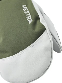 Hestra Army Leather Heli Ski Mitt kintaat, Olive